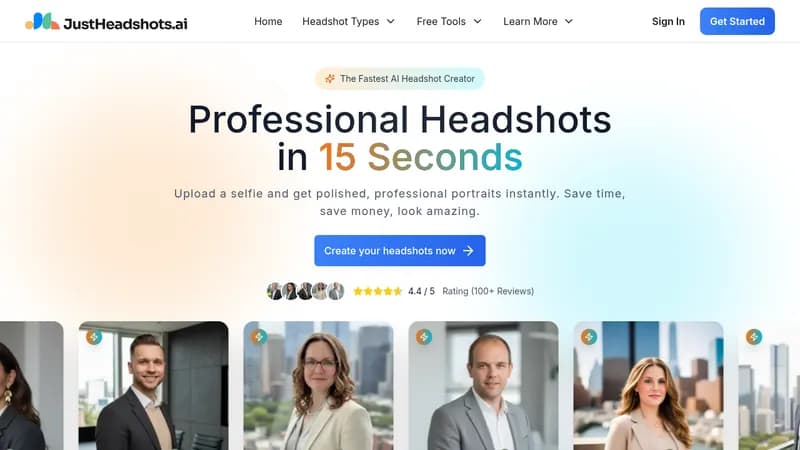 justheadshots.ai website