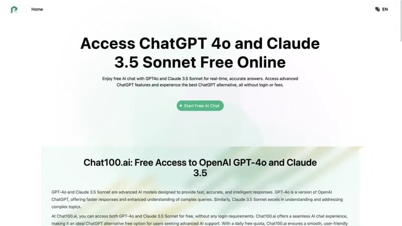 Chat100.ai screenshot