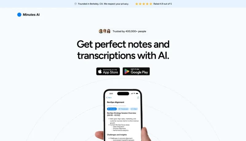 Minutes AI screenshot