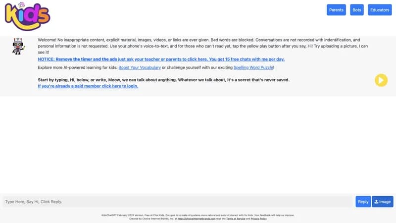 Kids ChatGPT screenshot