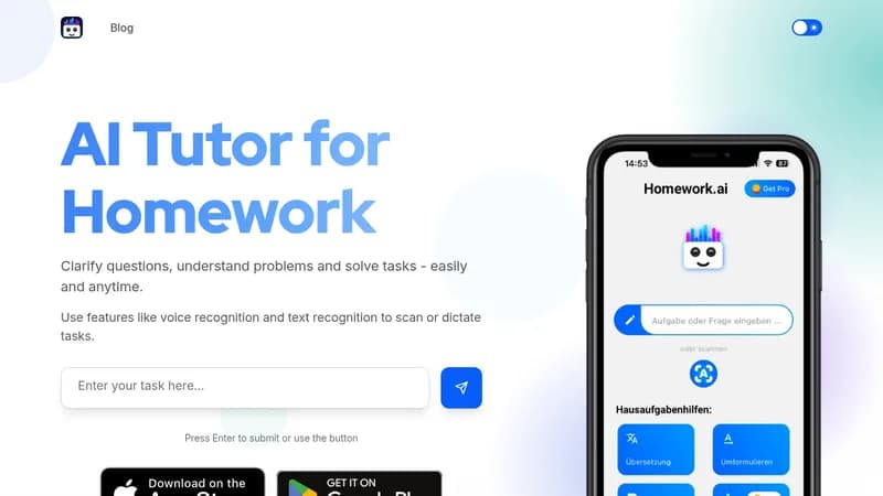 homework.ai website