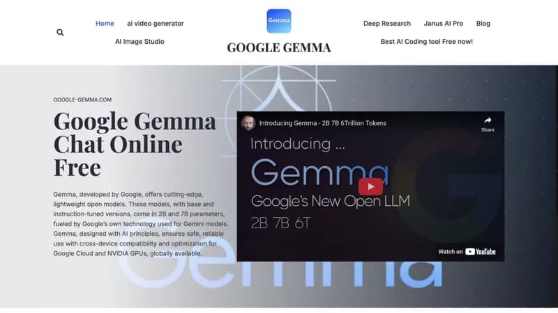 Google Gemma screenshot