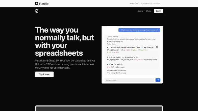 ChatCSV screenshot