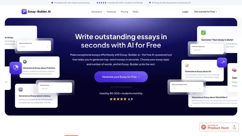 Essay Builder AI screenshot