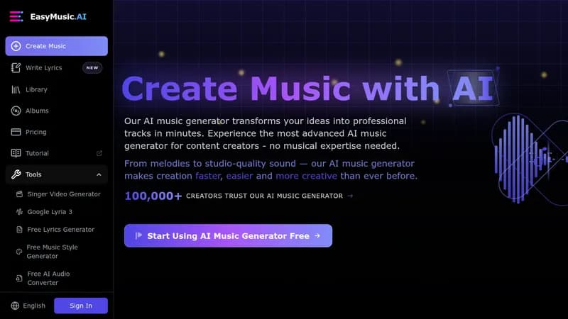 easymusic.ai website