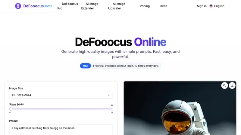 DeFooocus Online screenshot