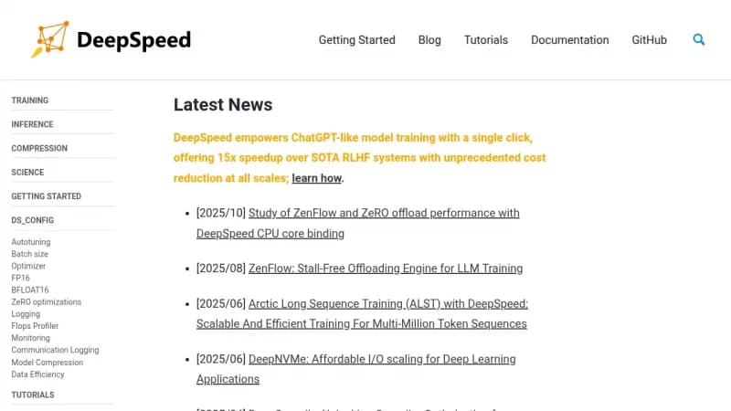 DeepSpeed screenshot