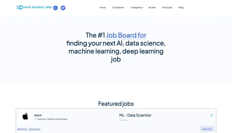 DataScienceJobs.com screenshot