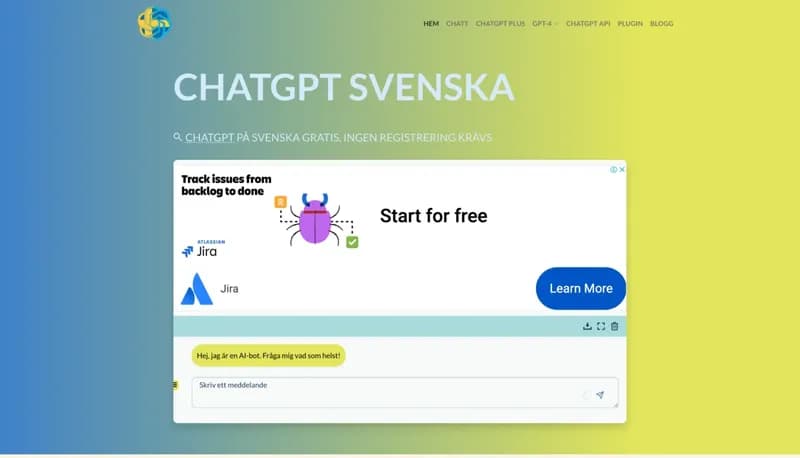 ChatGPT Svenska screenshot