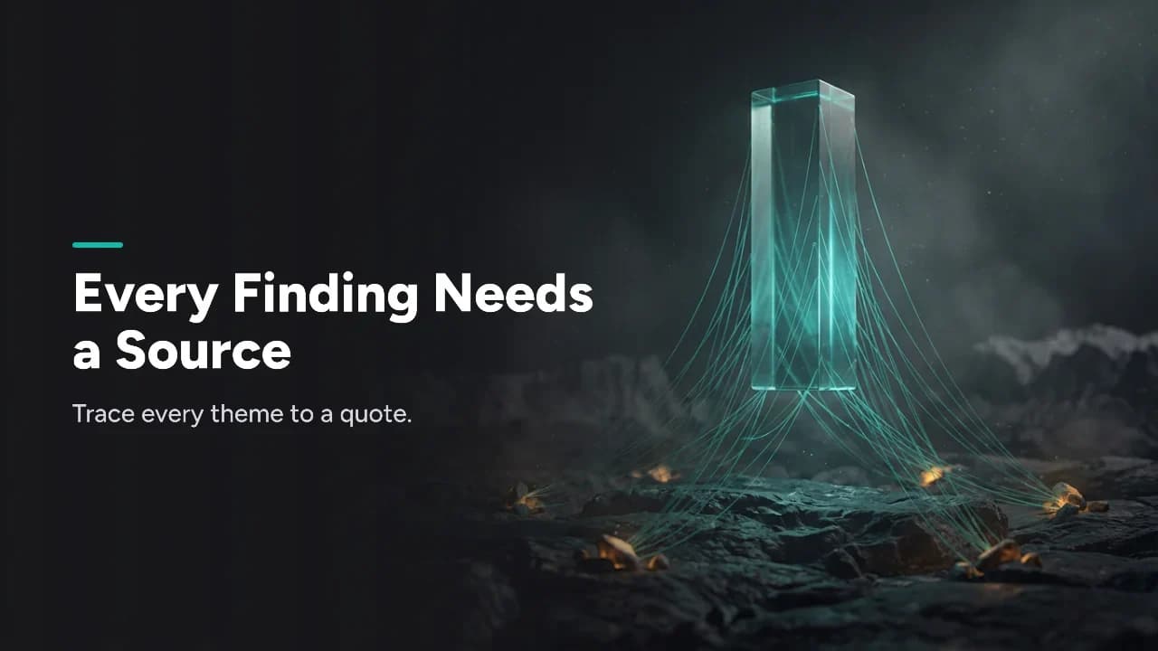 Featured image for AI UX Research Synthesis Tools: Every Finding Needs a Source