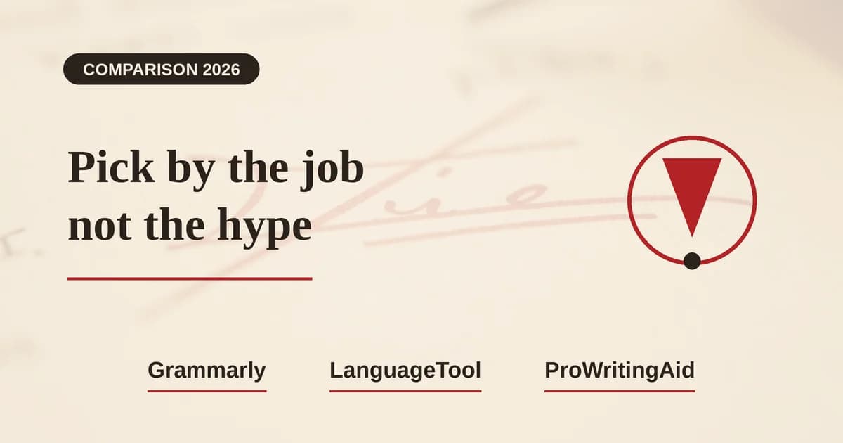 Featured image for Grammarly vs LanguageTool vs ProWritingAid in 2026: Pick by the Job, Not the Hype