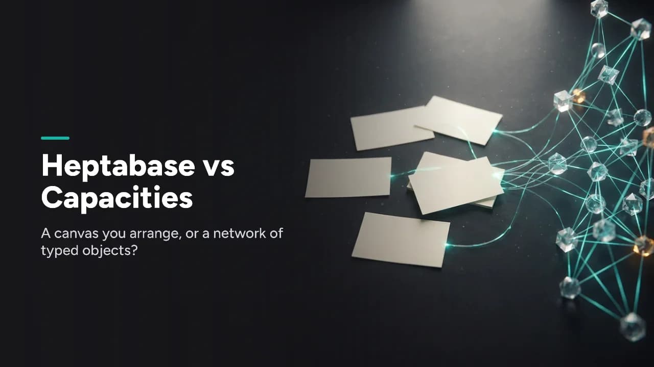 Featured image for Heptabase vs Capacities 2026: Canvas or Object Network?