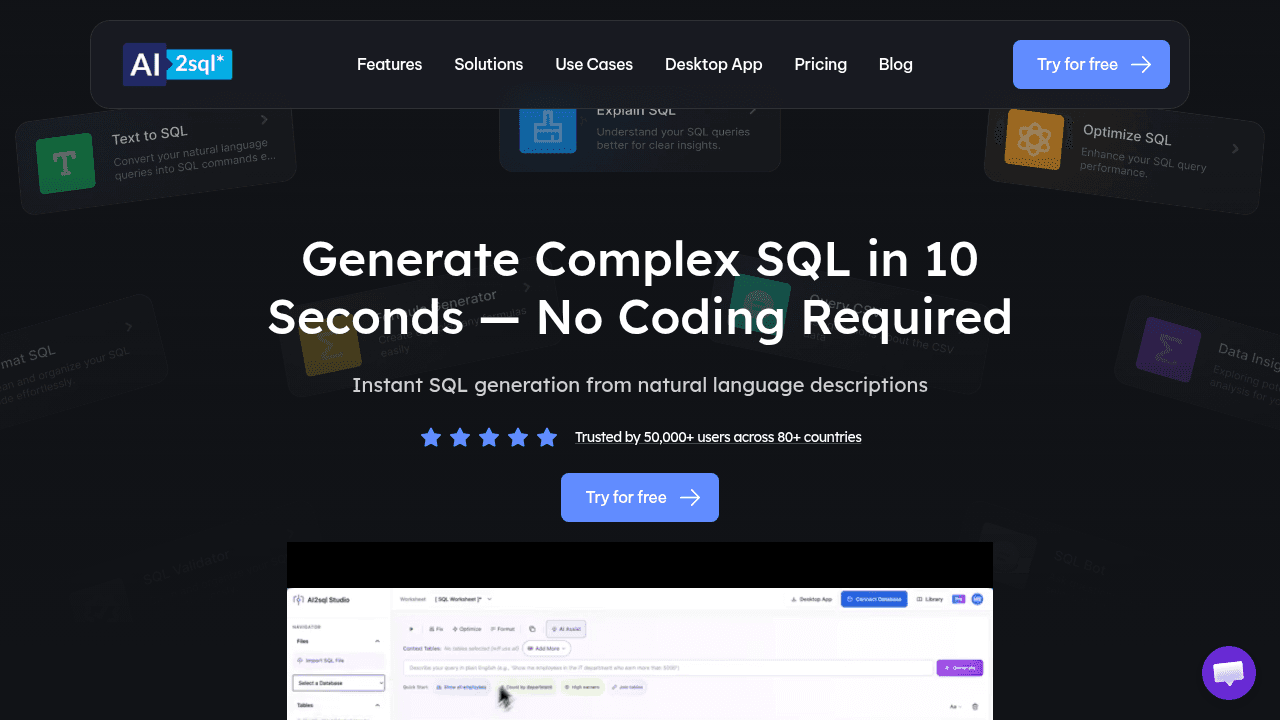 ai2sql website