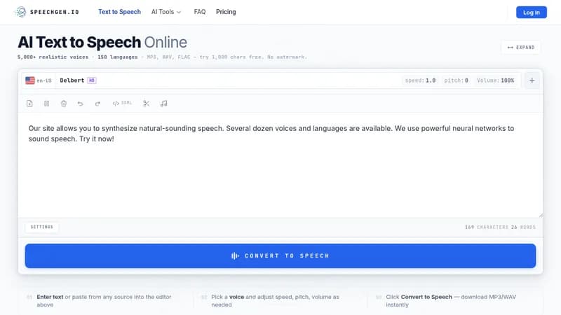speechgen.io website
