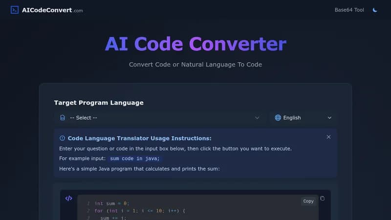 ai code converter website