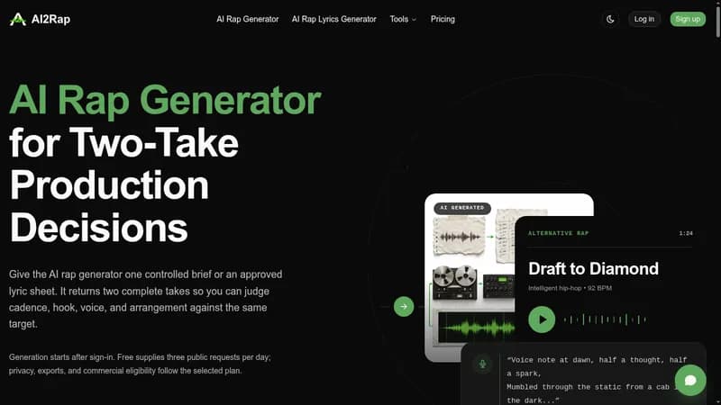 ai2rap | free ai rap generator website