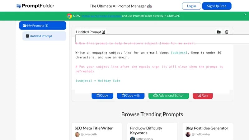 promptfolder website