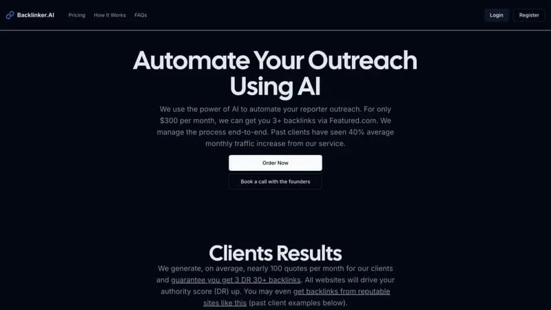 Backlinker.AI screenshot
