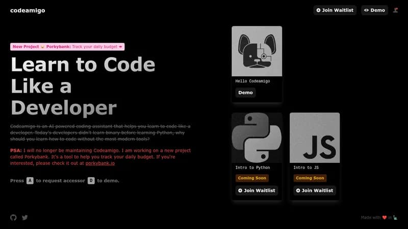 codeamigo website