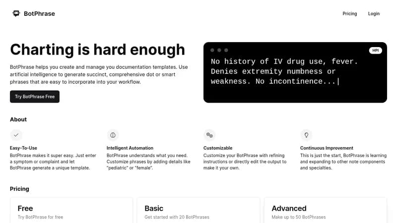 botphrase website