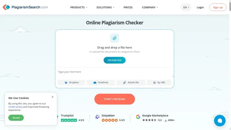 plagiarismsearch website