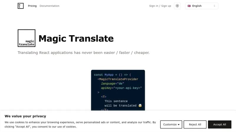 magic translate website