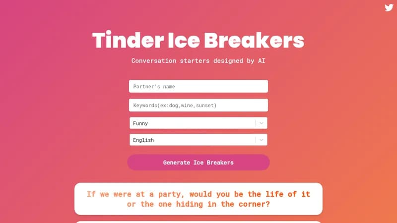 tinder ice breakers website