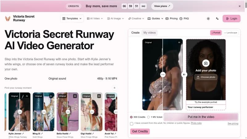 victoria secret runway ai website