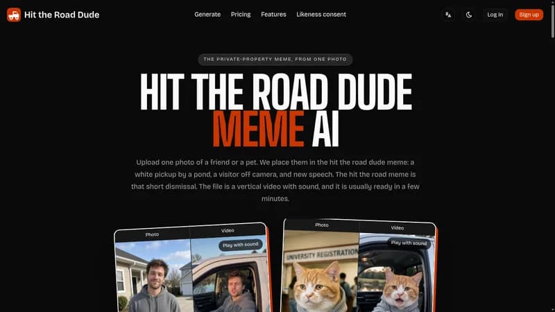 hit the road dude ai website