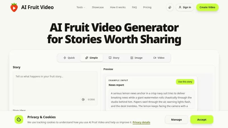 ai fruit video website