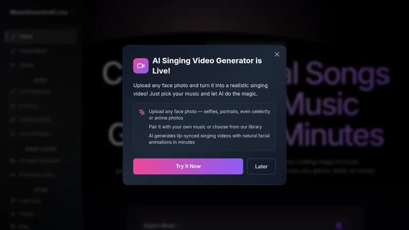 ai singing video generator website