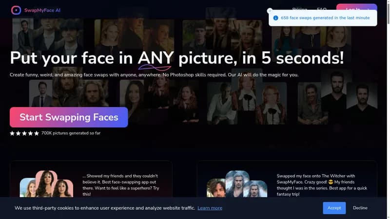 swapmyface ai website