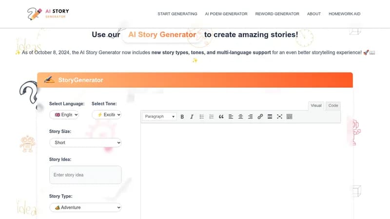ai story generator website