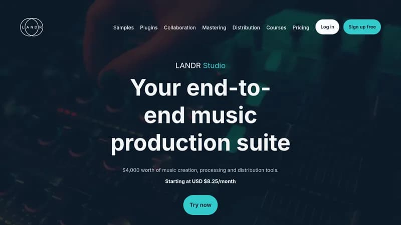 landr studio website
