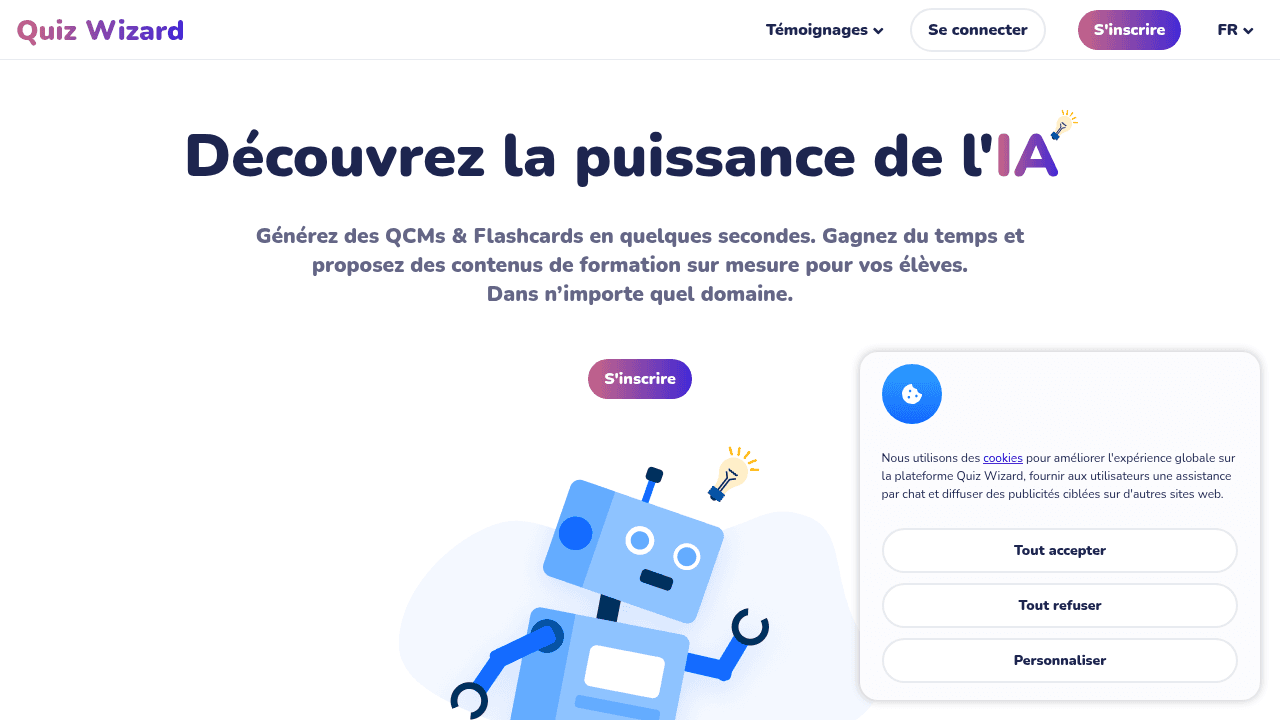 quiz wizard website
