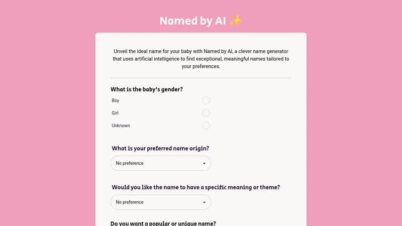 named by ai website