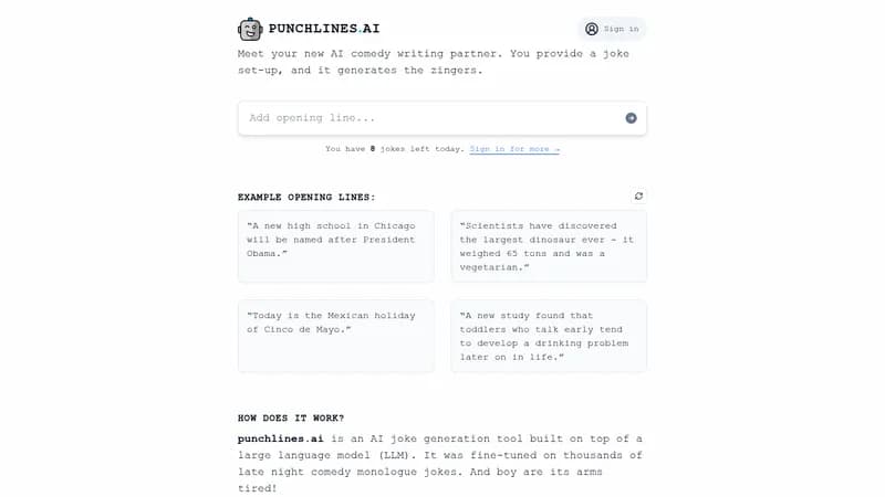 punchlines.ai website