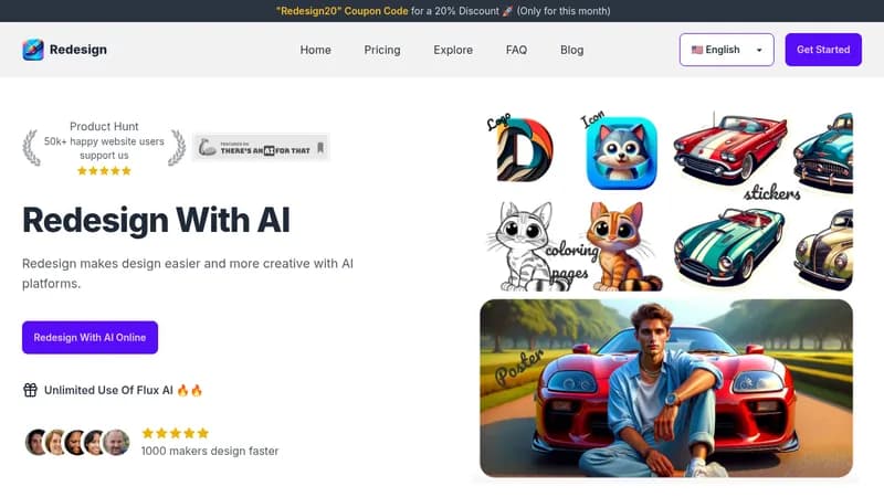 redesign with ai website