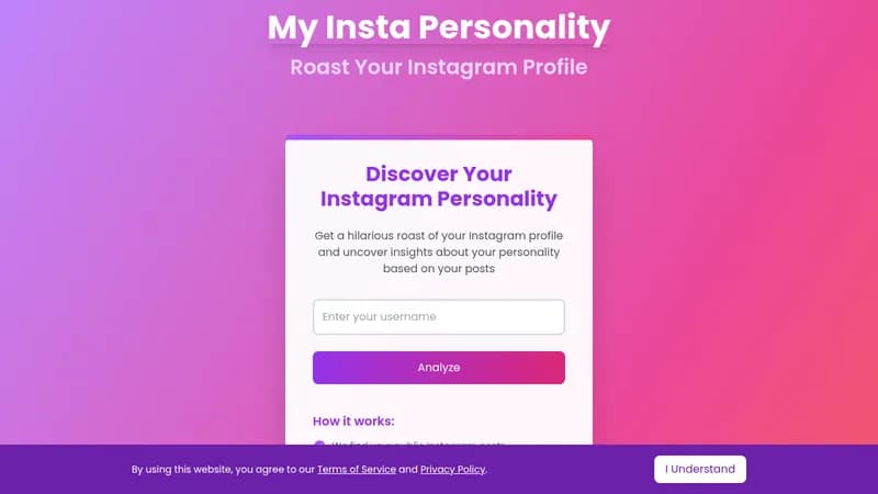 my insta personality website