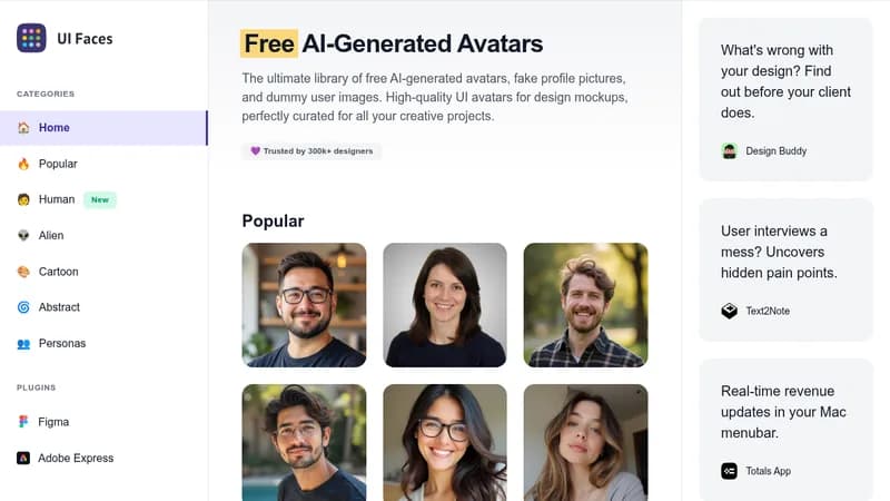 ui faces website