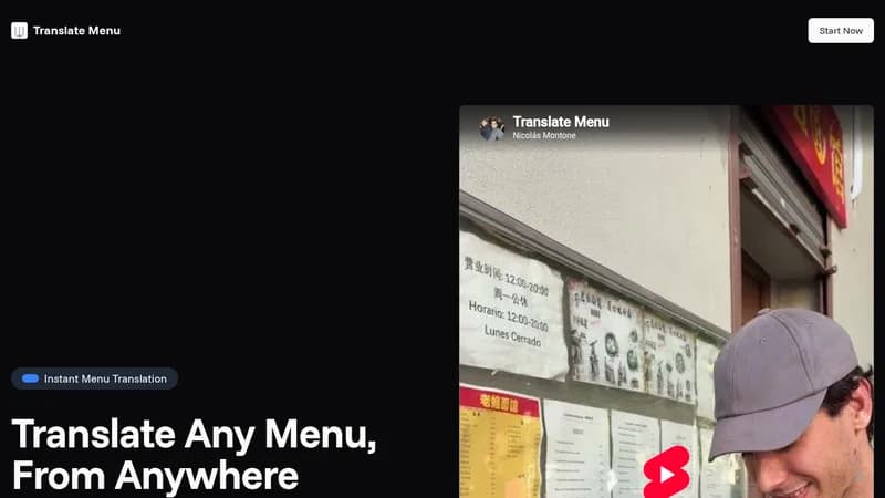 translate menu website